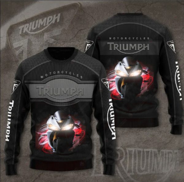 Dark and Moody Triumph Motorcycles Headlight 3D Merch, Speed and Power Triumph Motorcycles Sweater