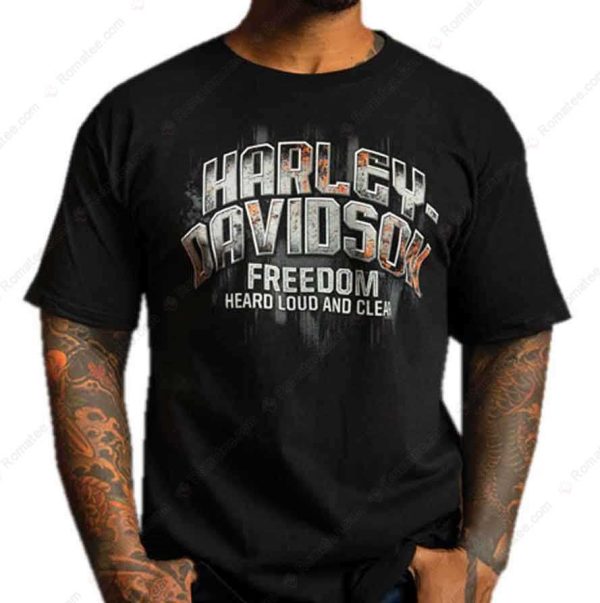 Freedom Heard Loud And Clear Harley-Davidson Merch, Harley-Davidson Freedom Graphic T-Shirt