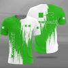 Green & White Kawasaki Brushstroke Merch, Kawasaki Speed And Power 3D T-Shirt