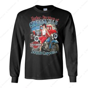 Greenville Harley-Davidson Hot Rod T-Shirt, South Carolina Harley-Davidson Pin-Up Classic Merch