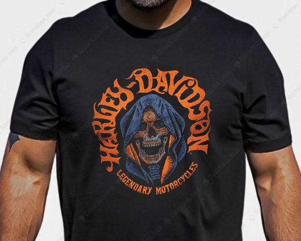 Grim Reaper Legendary Motorcycles Merch, Bold Harley-Davidson Motorcycles T-Shirt