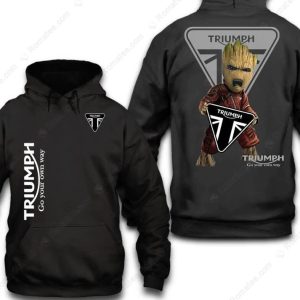 Groot And Triumph Motorcycles Graphic Hoodie, Bold Graphic Design for Marvel Fans