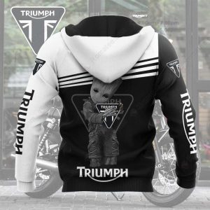 Groot Hug Triumph Motorcycles Graphic Hoodie, Fans Marvel and Motorcycles Hoodie