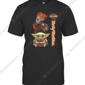 Harley-Davidson Baby Yoda and Groot Merch, Harley-Davidson Star Wars Graphic T-Shirt