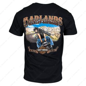 Harley-Davidson Badlands Couple Motorcycle T-Shirt, South Dakota Badlands Merch