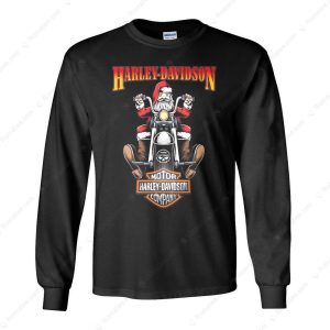 Harley-Davidson Biker Santa T-Shirt, Christmas Motorcycle Holiday Special Merch