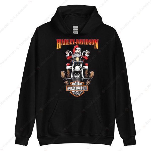 Harley-Davidson Biker Santa T-Shirt, Christmas Motorcycle Holiday Special Merch