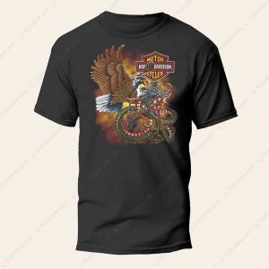 Harley-Davidson Eagle And Dragon Shirt, Classic Harley-Davidson Battle Scene T-Shirt