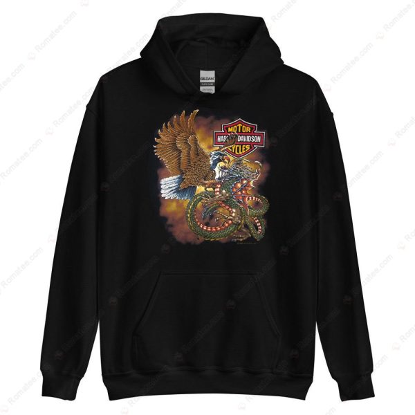 Harley-Davidson Eagle And Dragon Shirt, Classic Harley-Davidson Battle Scene T-Shirt