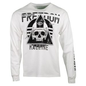 Harley-Davidson Freedom Machine Merch, Skull with Helmet in Triangle Design