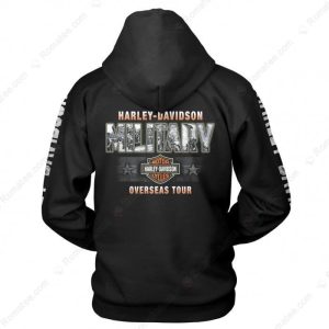 Harley-Davidson Live Free-Ride Free Eagle Shield Merch, Harley-Davidson Military Overseas Tour Pullover Hoodie