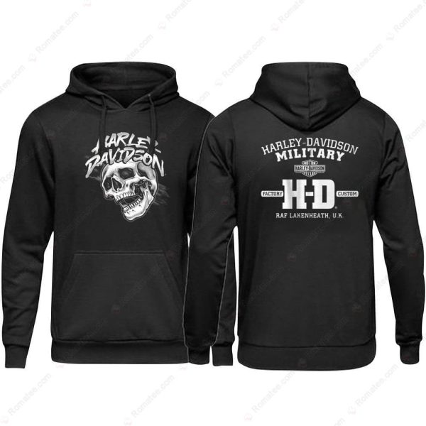 Harley-Davidson Military Skull Warrior Merch, H-D Military Factory Custom T-Shirt