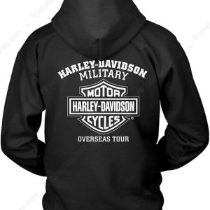 Harley-Davidson Military Willie G Skull Merch, Harley-Davidson Overseas Tour 3D Hoodie