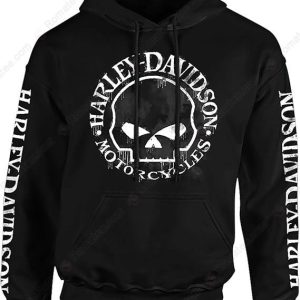 Harley-Davidson Military Willie G Skull Merch, Harley-Davidson Overseas Tour 3D Hoodie