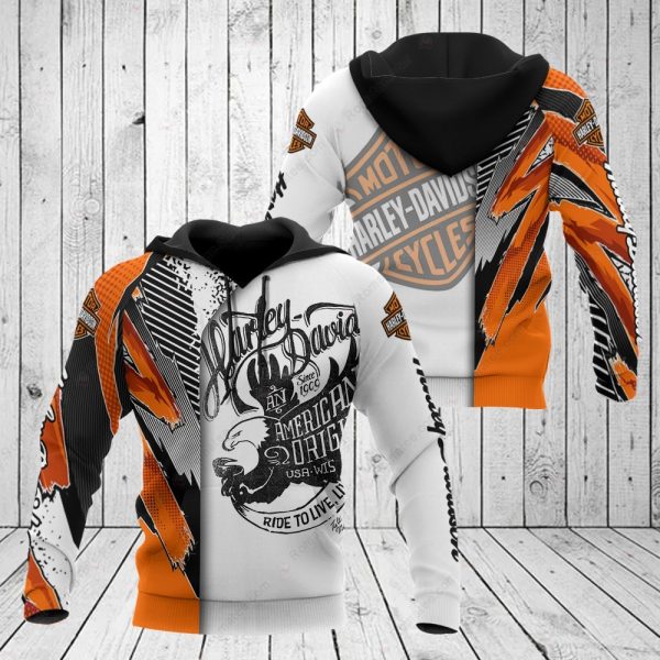 Harley-Davidson Motorcycle Ride to Live Shirt, Harley-Davidson Eagle Graphic and Patriotic Hoodie