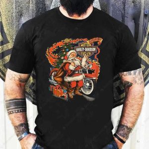 Harley-Davidson Motorcycle Santa Claus Christmas T-Shirt, 1996 Vintage Design