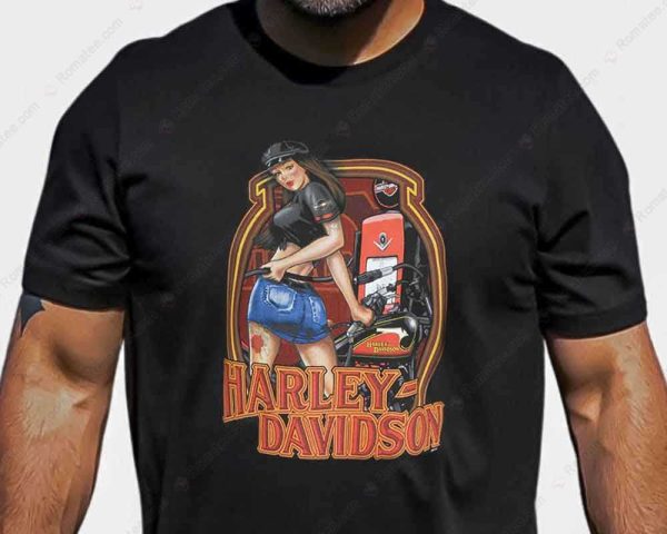 Harley-Davidson Pin-Up Girl Gas Pump Merch, Harley-Davidson Vintage Pin-Up T-Shirt