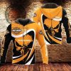 Harley-Davidson Punisher Skull Dynamic Racing Stripe 3D Merch, Orange Thunder Skull Hoodie