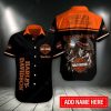 Harley-Davidson Skeleton Cowboy Shirt, Customizable Harley-Davidson Hawaiian Shirt