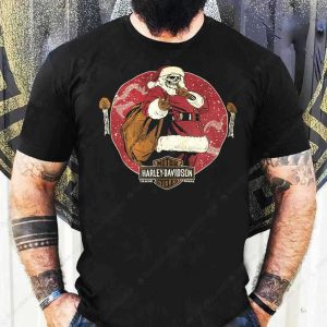 Harley-Davidson Skull Santa Christmas T-Shirt, Harley-Davidson Rockin’ Santa Merch