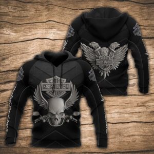 Harley-Davidson Skull and Wings Merch, Eagle Motorcycle Harley-Davidson Hoodie