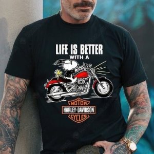 Harley-Davidson Snoopy Lifestyle Merch, Life Is Better With A Harley-Davidson T-Shirt