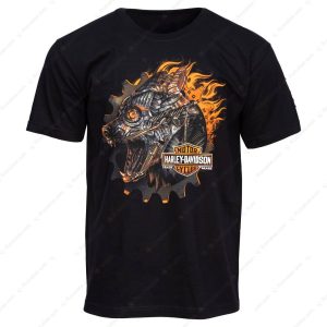 Harley-Davidson Steampunk Wolf T-Shirt, Sturgis Harley-Davidson Motorcycle Merch