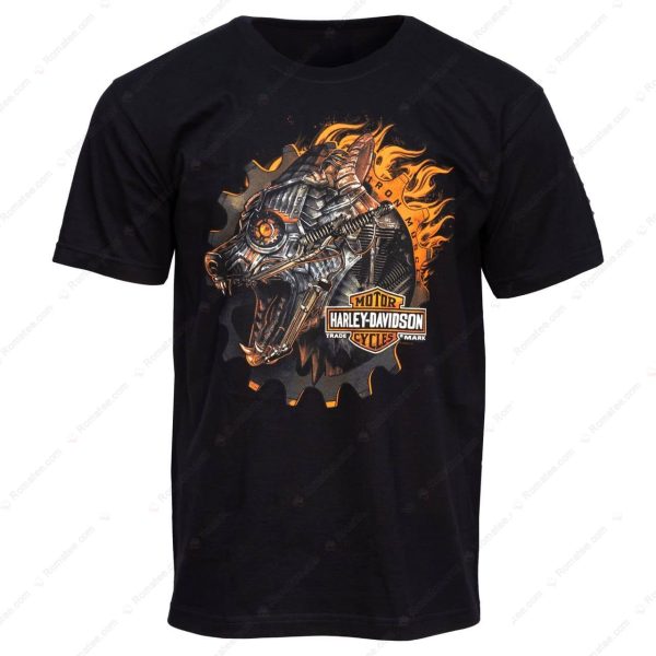 Harley-Davidson Steampunk Wolf T-Shirt, Sturgis Harley-Davidson Motorcycle Merch