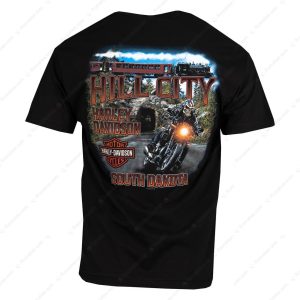 Harley-Davidson Sturgis Tunnel Rider Merch, Harley-Davidson Hill City Graphic T-Shirt