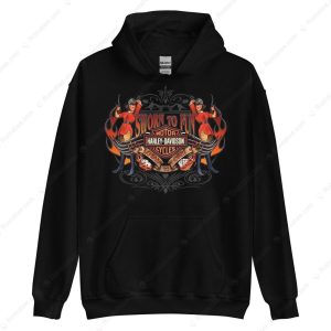 Harley Davidson Sworn to Fun Pin Up Casino T Shirt Harley Davidson Lucky Dice and Cards Merch 3 Hoodie