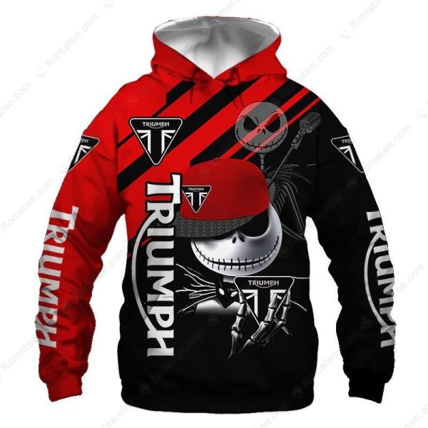 Jack Skellington Triumph Motorcycles Hoodie, The Nightmare Before Christmas Triumph Motorcycles 3D Hoodie