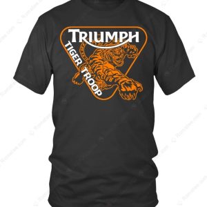 Leaping Tiger Triumph Motorcycle Graphic Merch, Eye-Catching Triumph Tiger Motorcycle T-Shirt