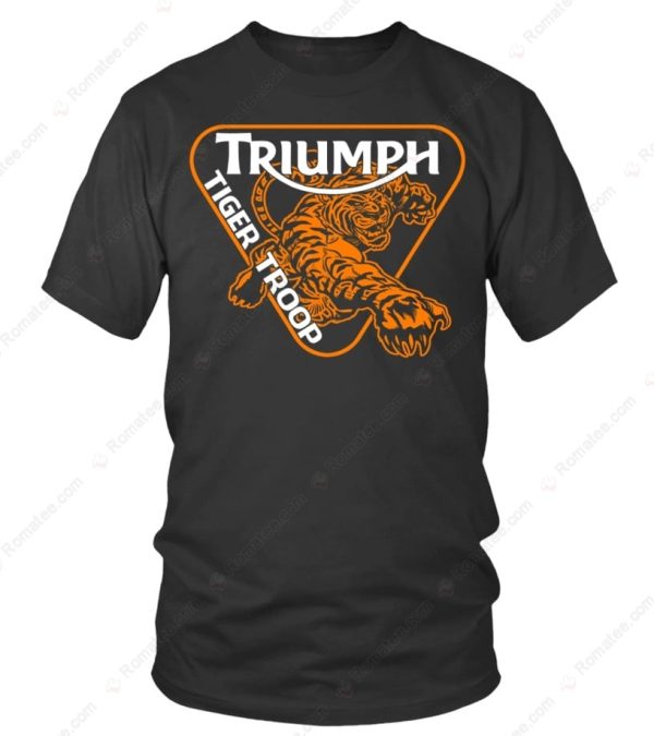 Leaping Tiger Triumph Motorcycle Graphic Merch, Eye-Catching Triumph Tiger Motorcycle T-Shirt