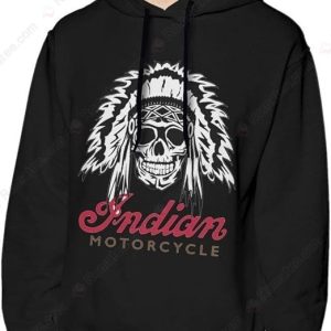 Native American Headdress And Skull Indian Motorcycle Hoodie