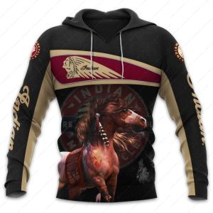 Native American Horse Indian Motorcycle 3D All Over Print Hoodie