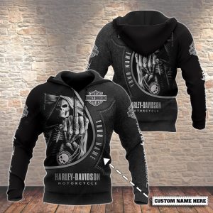 Powerful Grim Reaper Harley-Davidson Hoodie, Personalized Harley-Davidson 3D All Over Print Hoodie