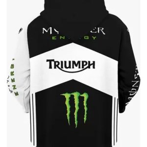 Punisher Skull Triumph Monster Racing Team Hoodie, Monster Energy Triumph Motorcycles Split Design Hoodie