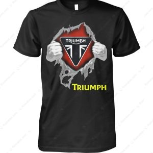 Ripped Chest Triumph Logo Merch, Triumph Motorcycle Graphic T-Shirt