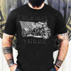 Road Glide Three Harley-Davidson Motorcycle Flag Graphic T-Shirt