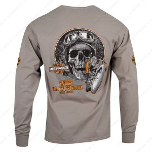 Skull Riding Goggles South Dakota Merch, Vintage Sturgis Harley-Davidson Skull Long Sleeve Shirt