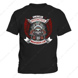 Skull and Native American Headdress Hoodie, Motorcycle Engine & Wings Design