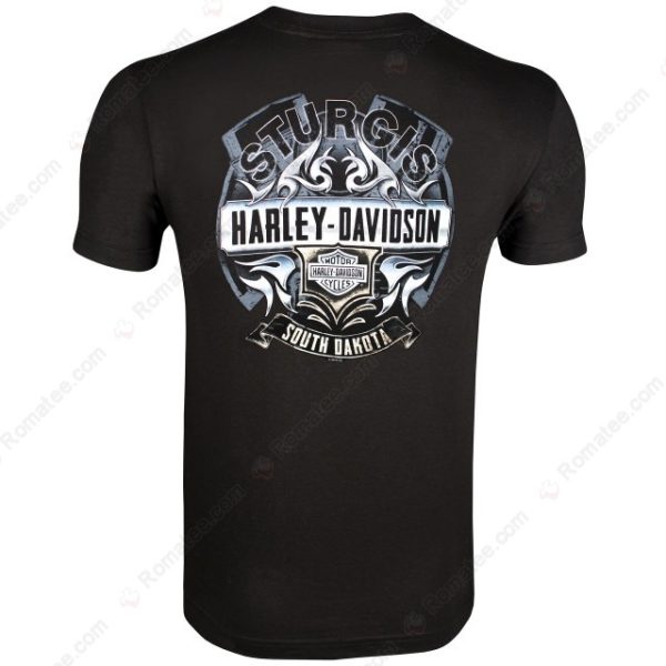 Sturgis Harley-Davidson Steel Merch, Black Sturgis South Dakota Harley-Davidson Graphic T-Shirt