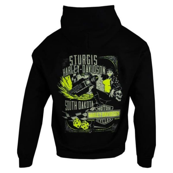 Sturgis Harley-Davidson Willie Glow Black Pullover Hoodie, Vintage Sturgis Motorcycle Hoodie