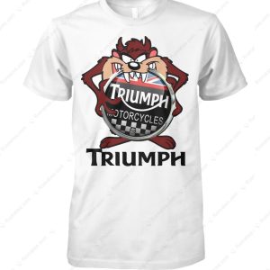 Tasmanian Devil Triumph Long Sleeve Shirt, Cartoon Skull and Union Jack Design