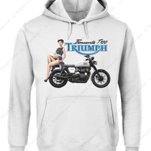 Triumph Bonneville T100 Pin Up Girl Merch Eye Catching Triumph Motorcycle T Shirt 3