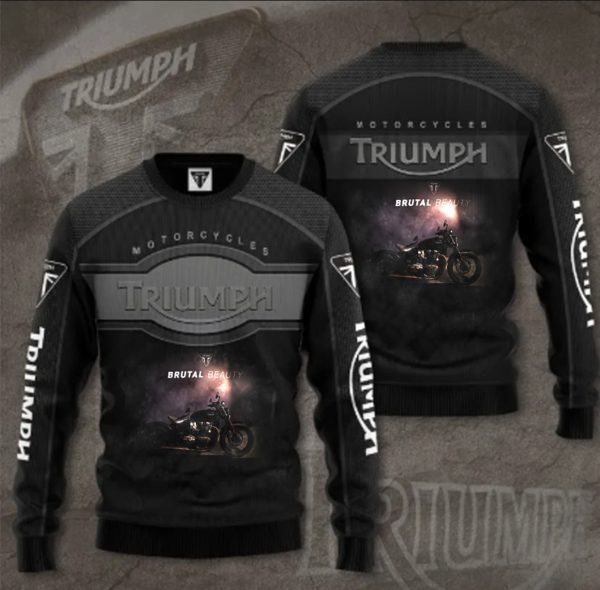 Triumph Brutal Beauty Motorcycles Dark Series Sweatshirt, Triumph Night Rider  Merch