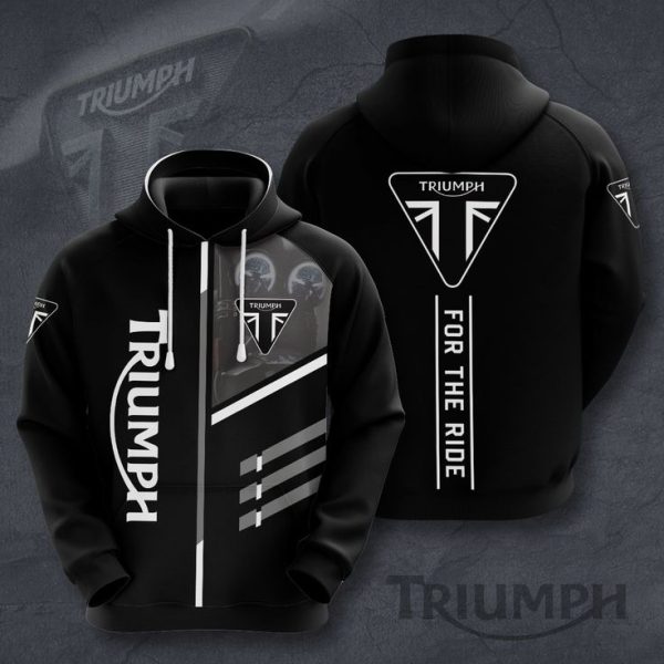 Triumph For The Ride Sport Hoodie, Triumph Motorsport Technical Racing 3D All Over Print Hoodie