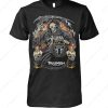 Triumph Grim Reaper Motorcycle Merch, Skull Throne Graphic with Flames