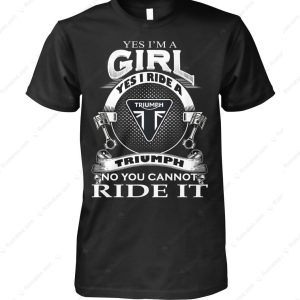 Triumph Motorcycle Girl Power T-Shirt, Strong and Confident Female Rider Merch