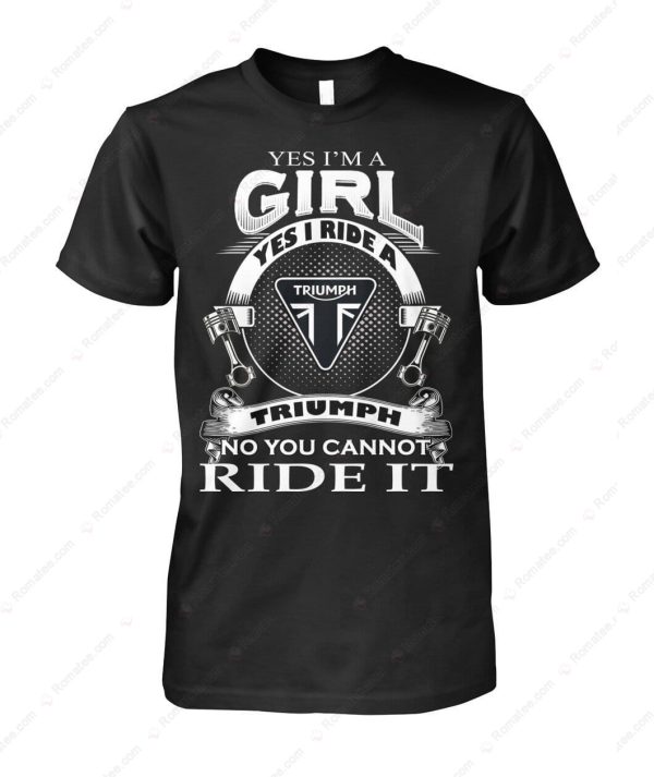 Triumph Motorcycle Girl Power T-Shirt, Strong and Confident Female Rider Merch